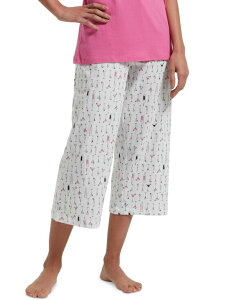 �q���[ ���f�B�[�X �{�g���X �J�W���A���p���c �v�����g �L���b�v �j�b�g Hue Women's Sleepwell Printed Knit Capri Pajama Pant Made with Temperature Regulating Technology Martini