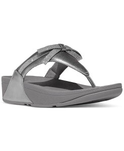 tBbgtbv fB[X V[Y T_ U[ FitFlop Women's Lulu Glitz-Bow Leather Toe-Post Sandals Silvereen