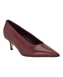 �J���o���N���C�� ���f�B�[�X �V���[�Y �p���v�X �q�[�� Calvin Klein Women's Voneta Kitten Heel Pumps Dark Red Leather ���b�h