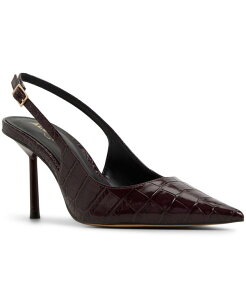 �A���h ���f�B�[�X �V���[�Y �p���v�X �q�[�� ALDO Women's Seralina Pointed-Toe Slingback High Heels Bordo Croco