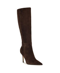 �i�C���E�F�X�g ���f�B�[�X �V���[�Y �p���v�X �g�[�� �u�[�c Nine West Women's Gerty Tall Pointy Toe Stiletto Boots Dark Brown Suede �u���E��