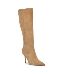iCEFXg fB[X V[Y pvX g[ u[c Nine West Women's Gerty Tall Pointy Toe Stiletto Boots Natural Suede