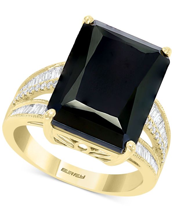 エフィー レディース リング アクセサリー EFFYreg; Onyx  Diamond (3 ct. Statement Ring in 14k Gold Yellow Gold