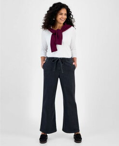 �X�^�C���A���h�R�[ ���f�B�[�X �{�g���X �f�j���p���c �W�[���Y Style & Co Women's Wide-Leg Pull-On Jeans Black Rinse �u���b�N
