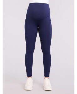 �}�U�[�t�b�h�}�^�j�e�B�[ ���f�B�[�X �{�g���X ���M���X Women's Over the Belly Side Pocket Active Maternity Leggings - Motherhood Maternity Peacoat