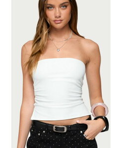 �A�f�B�N�e�b�h ���f�B�[�X �g�b�v�X �V���c �T�C�h�X���b�g Edikted Women's Karina Side Slit Tube Top White �z���C�g