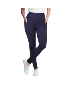 �E�[�}�� �E�B�Y�C�� ���f�B�[�X �{�g���X ���M���X �v���X�T�C�Y �R�b�g�� Woman Within Plus Size Stretch Cotton Pocket Legging Navy �l�C�r�[