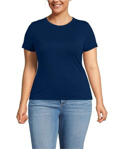 �����Y�G���h ���f�B�[�X �g�b�v�X �V���c �N���[�l�b�N �v���X�T�C�Y T�V���c Lands' End Plus Size Short Sleeve Cooling Crew Neck T-Shirt Deep sea navy �l�C�r�[