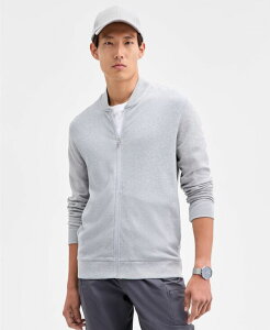 At@j Y AE^[ WPbgEu] jbg WPbg Alfani Men's Piqu Knit Bomber Jacket Zinc Heather wU[