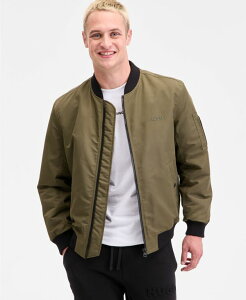 q[S{X Y AE^[ WPbgEu] Te WPbg Hugo Boss Men's Baken2435 Slim-Fit Satin Bomber Jacket Olive I[u