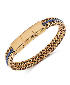 [i Tbg fB[X ANZT[ uXbgEoOEANbg TVc Rhona Sutton Gold Brown/Blue Cord with Chain Stainless Steel Bracelet Gold S[h