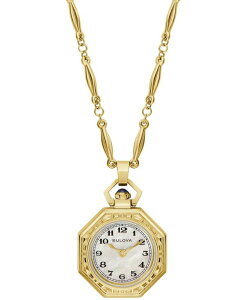 �u���o ���f�B�[�X �A�N�Z�T���[ �r���v T�V���c Bulova Women's Limited Edition 150th Anniversary Classic Rubaiyat Gold-Tone Stainless Steel Pendant Watch 25.5mm Gold-tone �S�[���h