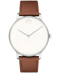 oh fB[X ANZT[ rv U[ Movado Unisex Face Swiss Quartz Cognac Leather Watch 41mm Brown uE