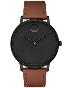 oh fB[X ANZT[ rv U[ Movado Unisex Face Swiss Quartz Cognac Leather Watch 41mm Brown uE