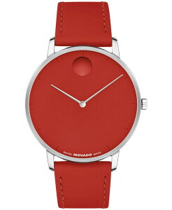 oh fB[X ANZT[ rv U[ Movado Unisex Face Swiss Quartz Red Leather Watch 41mm Red bh