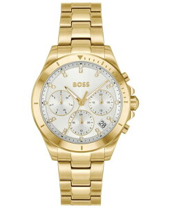 �q���[�S�{�X ���f�B�[�X �A�N�Z�T���[ �r���v T�V���c Hugo Boss Women's Alley Quartz Multifunction Ionic Plated Thin Gold Steel Watch 36mm Gold-tone �S�[���h
