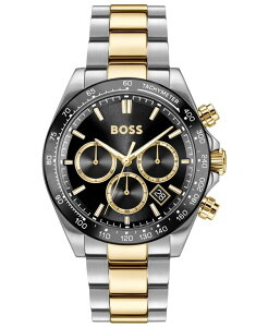 �q���[�S�{�X �����Y �A�N�Z�T���[ �r���v T�V���c Hugo Boss Men's Hero 2.0 Quartz Fashion Chrono Two Tone Stainless Steel Watch 44mm Two-tone