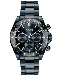 �q���[�S�{�X �����Y �A�N�Z�T���[ �r���v T�V���c Hugo Boss Men's Hero 2.0 Quartz Fashion Chrono Ionic Plated Blue Steel Watch 44mm Blue �u���[