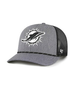 47 uh Y ANZT[ Xq '47 Brand Men's Heather Charcoal Miami Dolphins Carbon Rope Trucker Adjustable Hat Heather Charcoal `R[
