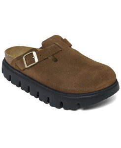 rPVgbN fB[X V[Y Xj[J[ vbgtH[ T_ XG[h U[ Birkenstock Women's Boston Chunky Suede Leather Platform Sandals from Finish Line Dark Tea/Black ubN