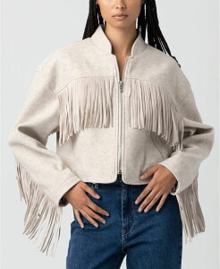 uNj[[N fB[X AE^[ WPbgEu] tW WPbg BLANK NYC Women's Fringe Bomber Jacket Own It