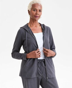 �X�^�C���A���h�R�[ ���f�B�[�X �A�E�^�[ �p�[�J�[�E�X�E�F�b�g �X�E�F�b�g �V���c Style & Co Women's Zip-Front Hooded Sweatshirt PP-4X Deep Pewter Heather �w�U�[