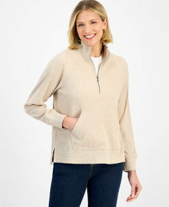 �X�^�C���A���h�R�[ ���f�B�[�X �A�E�^�[ �W���P�b�g�E�u���]�� �n�[�t�W�b�v �j�b�g Style & Co Women's Waffle-Knit Quarter Zip Top Heather Sandstone �w�U�[
