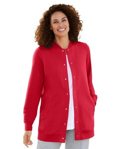 �E�[�}�� �E�B�Y�C�� ���f�B�[�X �A�E�^�[ �W���P�b�g�E�u���]�� �v���X�T�C�Y �t���[�X �W���P�b�g Woman Within Plus Size Within Fleece Baseball Jacket Classic red ���b�h