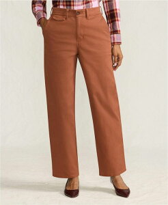 �����Y�G���h ���f�B�[�X �{�g���X �J�W���A���p���c �X�g���[�g �v�` �p���c Lands' End Women's Petite Chino High Rise Rail Straight Leg Pants Rich ginger brown �u���E��