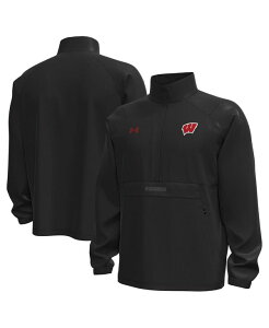 A_[A[}[ Y AE^[ WPbgEu] WPbg Under Armour Men's Black Wisconsin Badgers Unstoppable Woven Anorak Half-Zip Jacket Black ubN