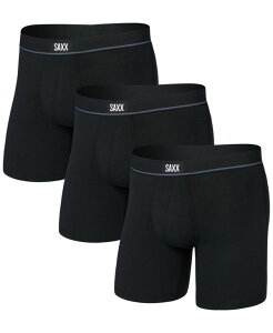 �T�b�N�X �����Y �A���_�[�E�F�A �{�N�T�[�p���c �R�b�g�� ���S SAXX Men's 3pk. Essential Cotton Logo Boxer Briefs Black �u���b�N