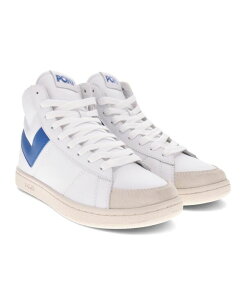 �|�j�[ �����Y �V���[�Y �X�j�[�J�[ Pony Men's M Pro High Sneakers White/Blue �z���C�g