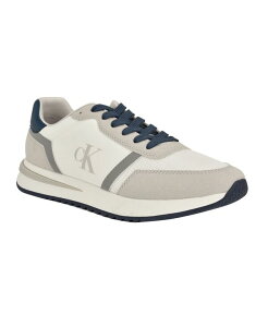 �J���o���N���C�� �����Y �V���[�Y �X�j�[�J�[ ���[�X Calvin Klein Men's Picio Lace Up Casual Sneakers Light Grey/White Multi �z���C�g
