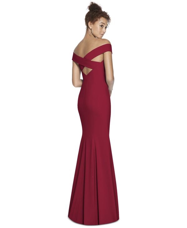 ドレッシーコレクション レディース ワンピース トップス Off-The-Shoulder Maxi Dress Burgundy Red ワンピース