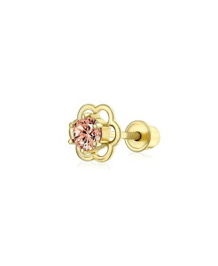 yz uO fB[X sAXECO ANZT[ Tiny Open Flower CZ Stud Helix Lobe Cartilage 1 Piece Earring Screwback 14K Real Gold 4MM Lavender gold