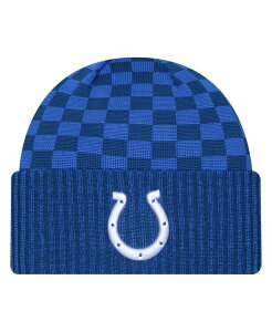 j[G Y ANZT[ Xq jbg New Era Men's Royal Indianapolis Colts Checkered Cuffed Knit Hat Royal `FbN