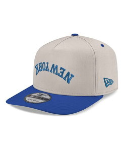 yz j[G Y Xq ANZT[ Men's Cream/Royal New York Mets Upside Down City Name A-Frame 9FIFTY Snapback Hat Cream Royal