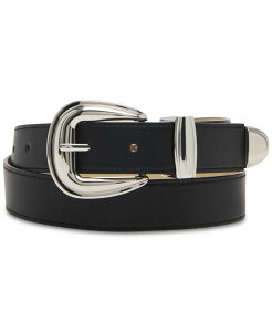 �X�e�B�[�u �}�f�� ���f�B�[�X �A�N�Z�T���[ �x���g ���U�[ Steve Madden Hardware-Embellished Faux-Leather Belt Blk/nickle
