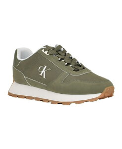 JoNC fB[X V[Y Xj[J[ [X S Calvin Klein Women's Taresa Logo Lace-Up Sneakers Dark Green O[