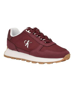 JoNC fB[X V[Y Xj[J[ [X S Calvin Klein Women's Taresa Logo Lace-Up Sneakers Dark Red bh