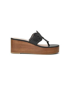 �W���b�N���W���[�X ���f�B�[�X �V���[�Y �T���_�� Jack Rogers Kimberly Mid-Wedge - Nappa Black �u���b�N