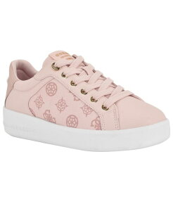 QX fB[X V[Y Xj[J[ [X GUESS Women's Ronii Quattro G Peony Jacquard Lace-Up Sneakers Pink Logo sN