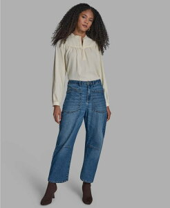 �r�[�V�r�[�W�[ ���f�B�[�X �{�g���X �f�j���p���c �W�[���Y BCBG Women's Knee Seam Patch Pocket Barrell-Leg Jeans Authentic