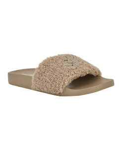 �J���o���N���C�� ���f�B�[�X �V���[�Y �T���_�� Calvin Klein Women's Ahva Cozy Slip-On Pool Slides Taupe �g�[�v