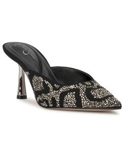 �W�F�V�J�V���v�\�� ���f�B�[�X �V���[�Y �p���v�X �q�[�� Jessica Simpson Women's Xia Mid-Heel Mule Pumps Black Snake Rhinestone �u���b�N
