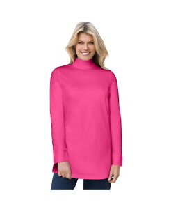 �E�[�}�� �E�B�Y�C�� ���f�B�[�X �g�b�v�X �V���c ���b�N�l�b�N Woman Within Women's Within Perfect Mockneck Tunic Raspberry sorbet