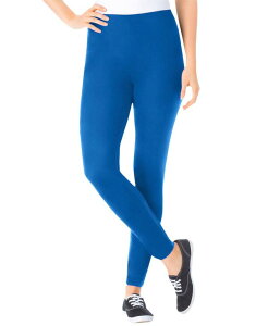 E[} EBYC fB[X {gX MX Xgb` Woman Within Plus Size Within Stretch-Cotton Knit Pull-On Leggings Bright cobalt