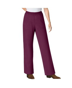 �E�[�}�� �E�B�Y�C�� ���f�B�[�X �{�g���X �f�j���p���c �v�` �f�j�� �W�[���Y Woman Within Petite Within Fineline Stretch Denim Wide-Leg Pull-On Jeans Deep claret �f�j��