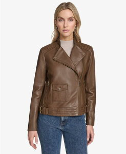�A���h�����[�}�[�N ���f�B�[�X �A�E�^�[ �W���P�b�g�E�u���]�� ���U�[ �W���P�b�g Andrew Marc Women's Frankie Moto Leather Jacket Oak