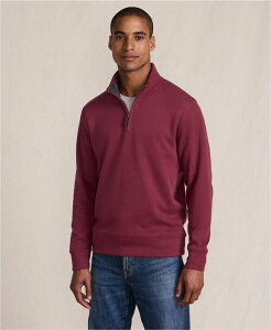 �����Y�G���h �����Y �A�E�^�[ �j�b�g�E�Z�[�^�[ �n�[�t�W�b�v �Z�[�^�[ Lands' End Men's Bedford Rib Quarter Zip Sweater Burgundy spritz �o�[�K���f�B